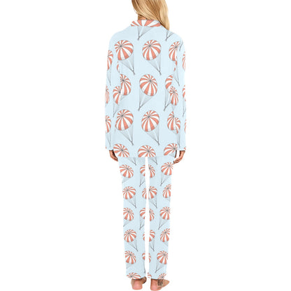Skydiving Pattern Print Design 01 Women's Long Pajama Set