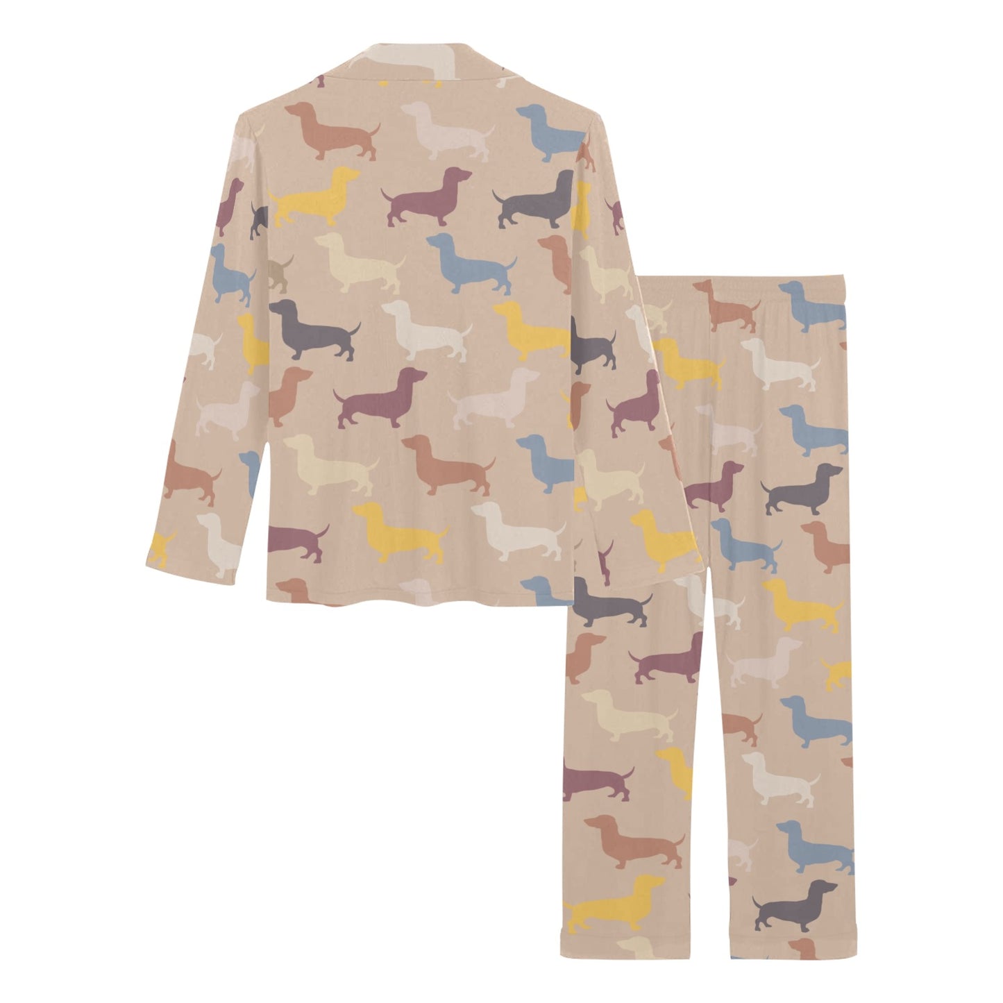 Dachshund Pattern Print Design 03 Women's Long Pajama Set