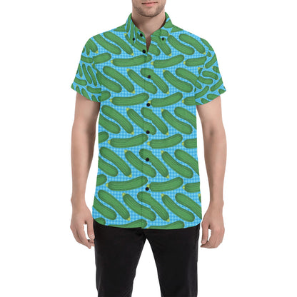Zucchini Print Design LKS301 Men Short Sleeve Button Up Shirt