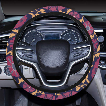 Suzani Print Design LKS303 Steering Wheel Cover with Elastic Edge