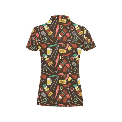Barbecue Pattern Print Design 05 Women's Polo Shirt