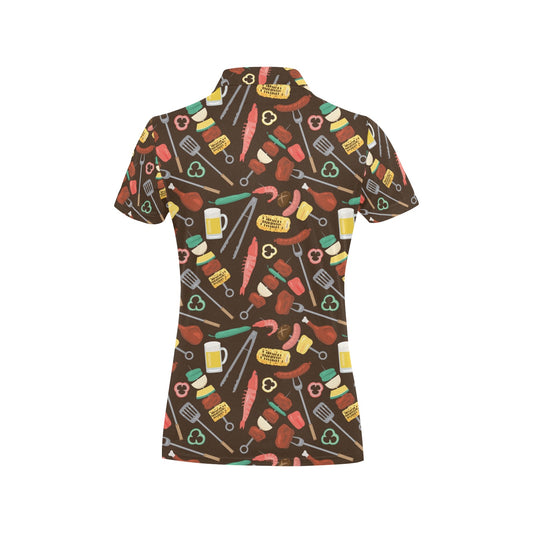 Barbecue Pattern Print Design 05 Women's Polo Shirt
