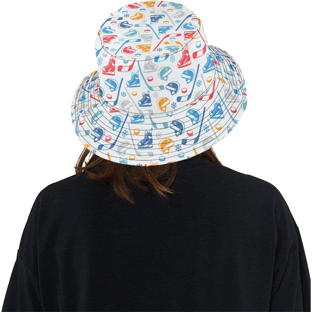 Hockey Equipment Print Design LKS301 Unisex Bucket Hat