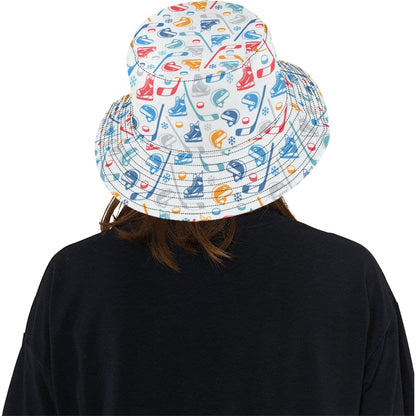 Hockey Equipment Print Design LKS301 Unisex Bucket Hat