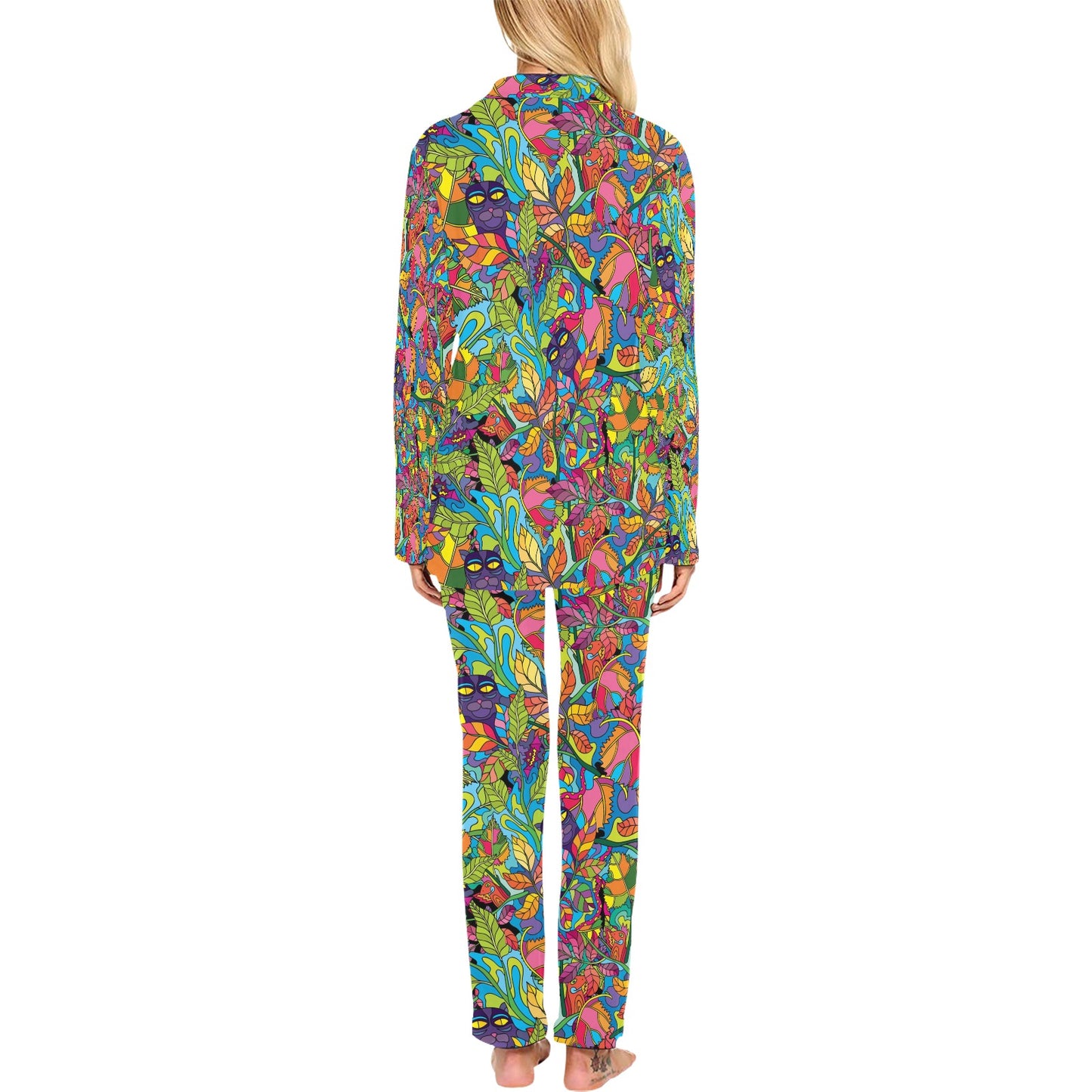 Trippy Print Design LKS301 Women's Long Pajama Set