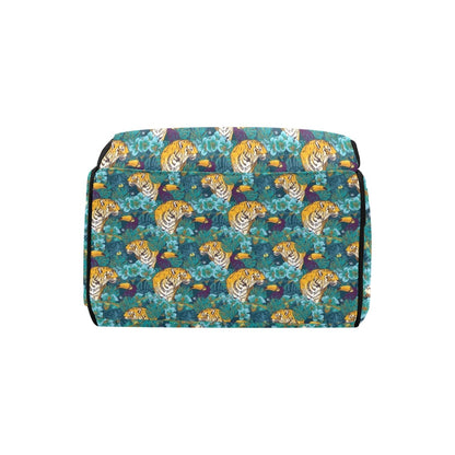 Tiger Tropical Print Design LKS301 Diaper Bag Backpack