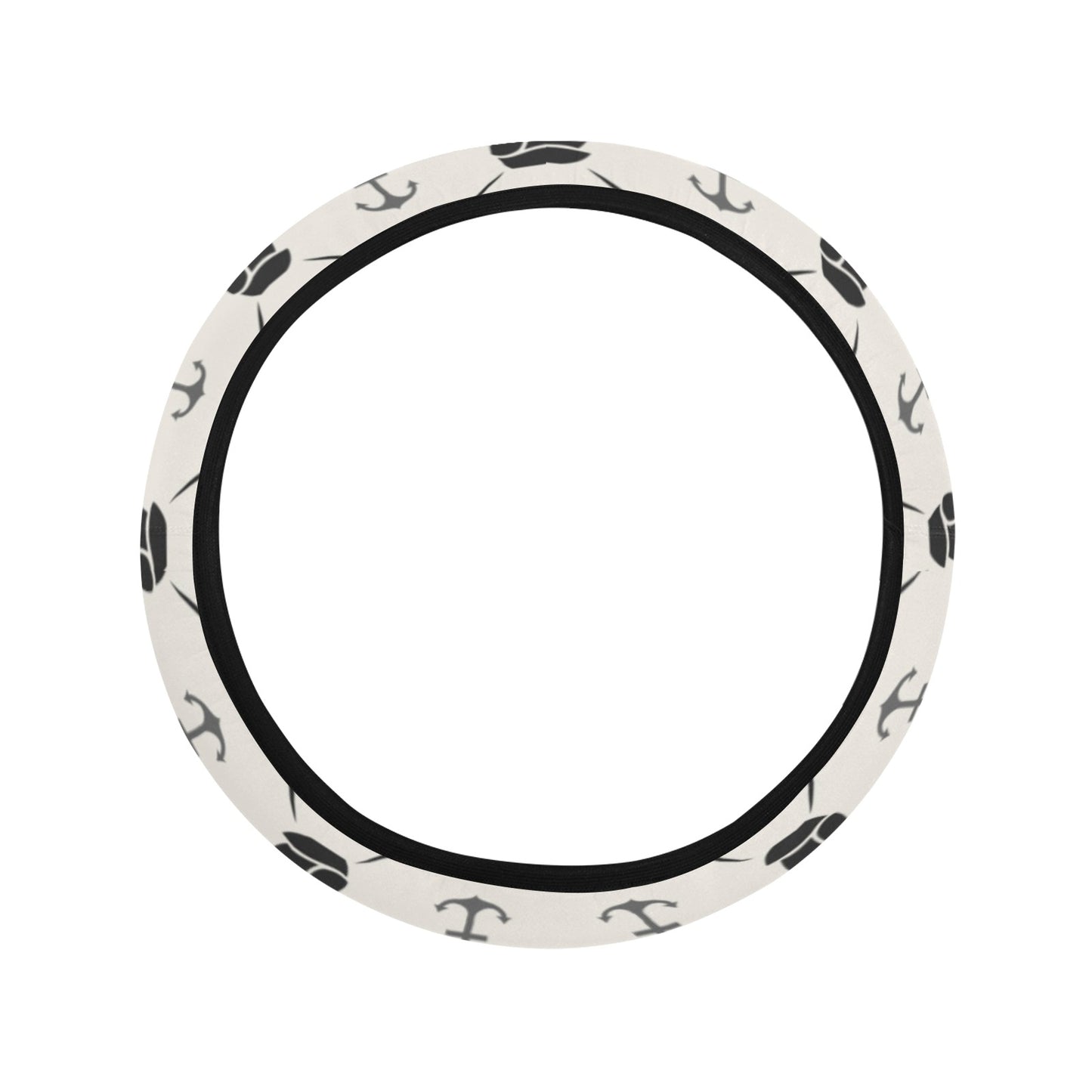 Sailboat Print Design LKS302 Steering Wheel Cover with Elastic Edge
