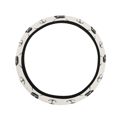 Sailboat Print Design LKS302 Steering Wheel Cover with Elastic Edge