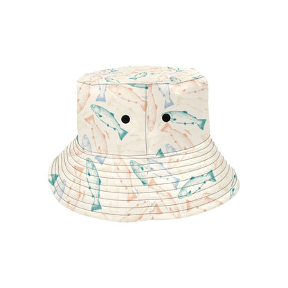 Salmon Fish Print Design LKS305 Unisex Bucket Hat