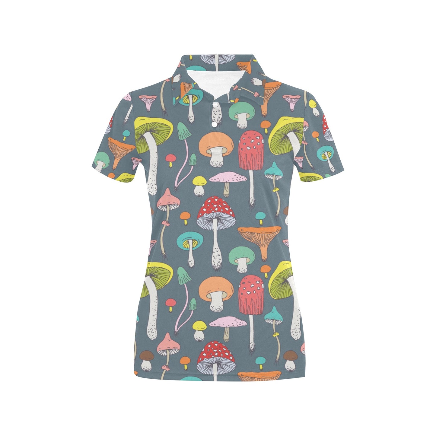 Mushroom Pattern Print Design A03 Women's Polo Shirt