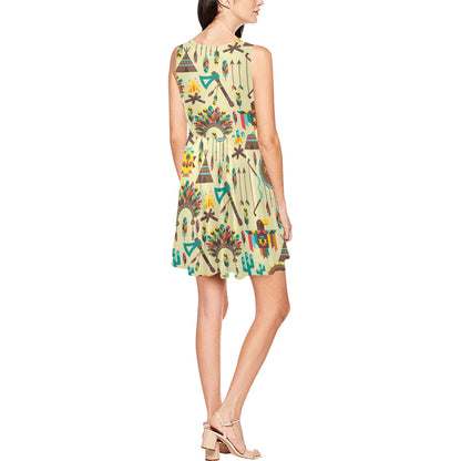 Tribal indians native american aztec Sleeveless Dress