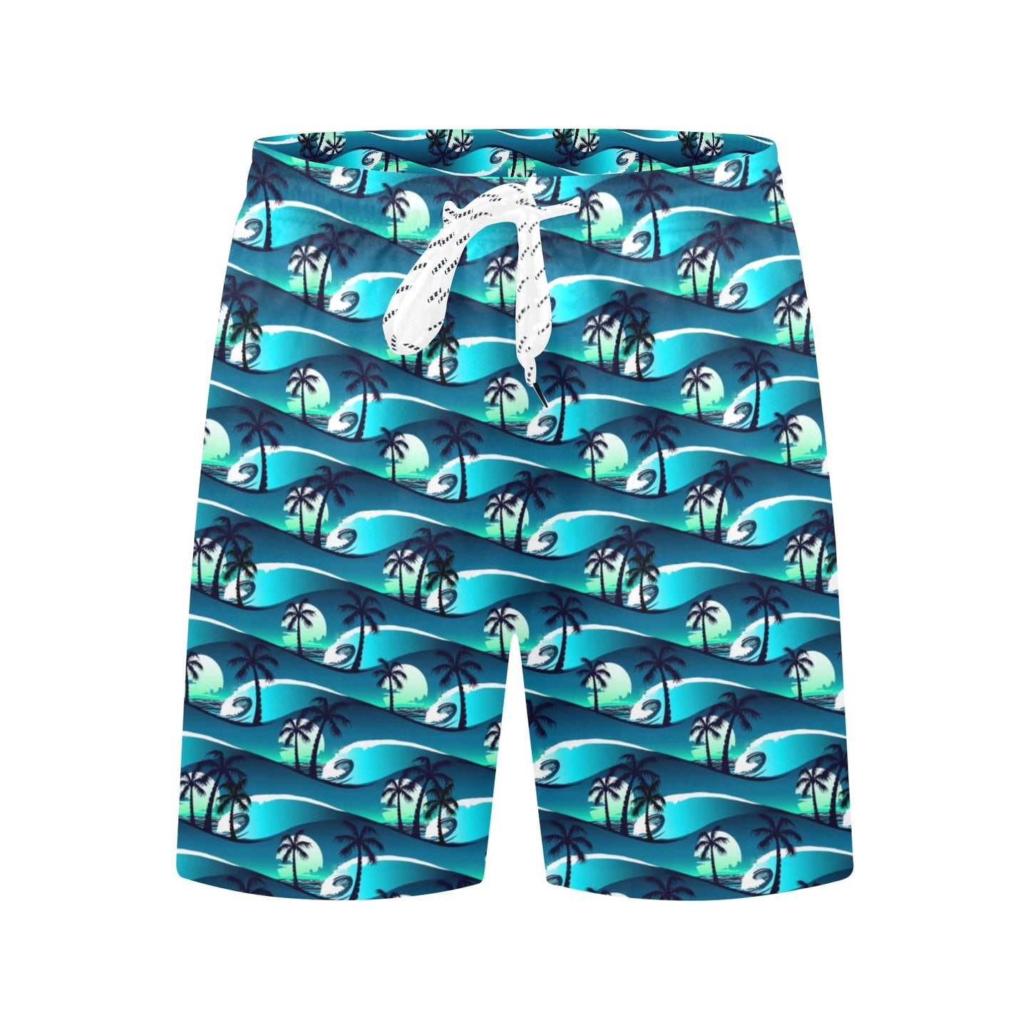 Beach Wave Design Print Men's Swim Trunks Beach Shorts