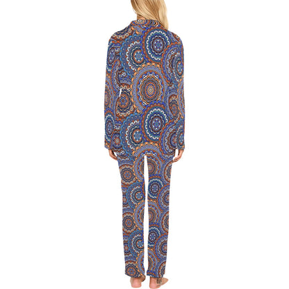 Mandala Boho Chic Design Print Women's Long Pajama Set