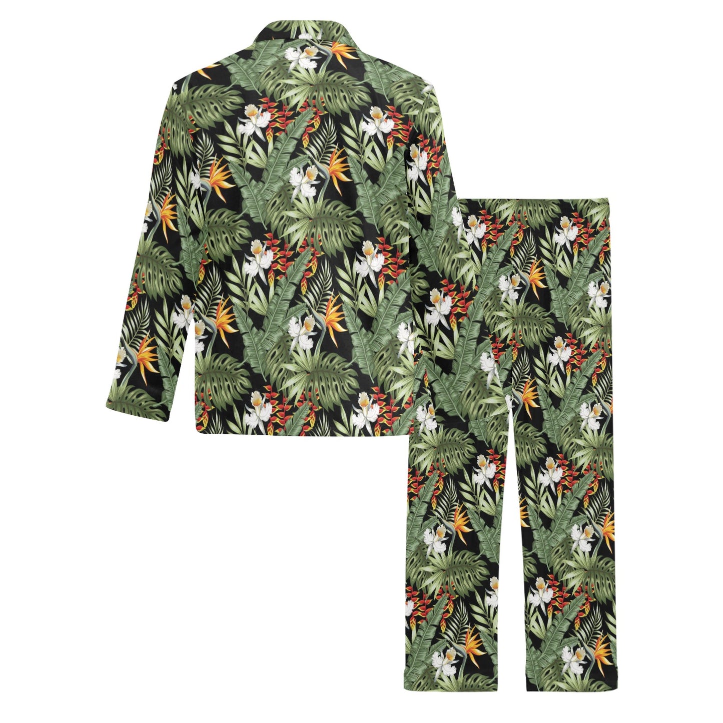 Bird Of Paradise Pattern Print Design 02 Men's Long Pajama Set