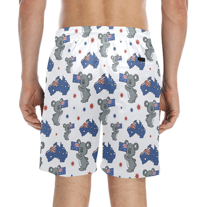 Koala Australia Day Themed Design Men's Swim Trunks Beach Shorts