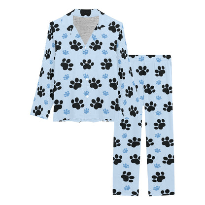 Paw Pattern Print Design A04 Women's Long Pajama Set