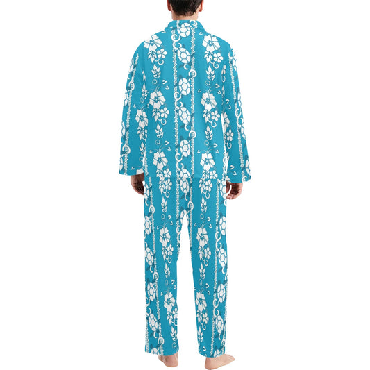 Hawaiian Themed Pattern Print Design H025 Men's Long Pajama Set