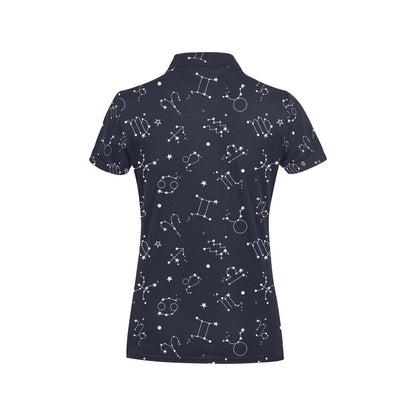 Constellation Pattern Print Design 05 Women's Polo Shirt