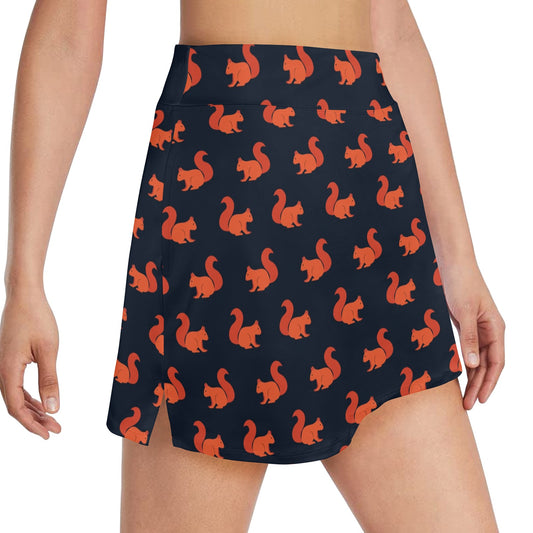 Squirrel Print Design LKS306 17" Golf & Pickleball Skort with Pockets