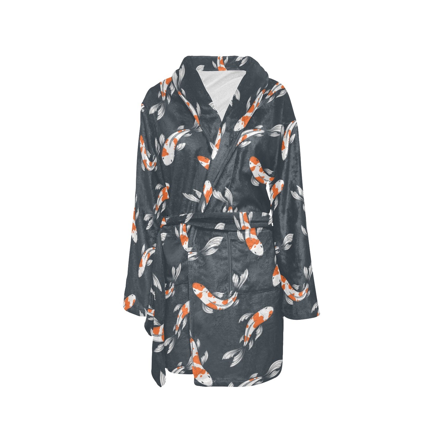 KOI Fish Pattern Print Design 04 Women's Fleece Robe