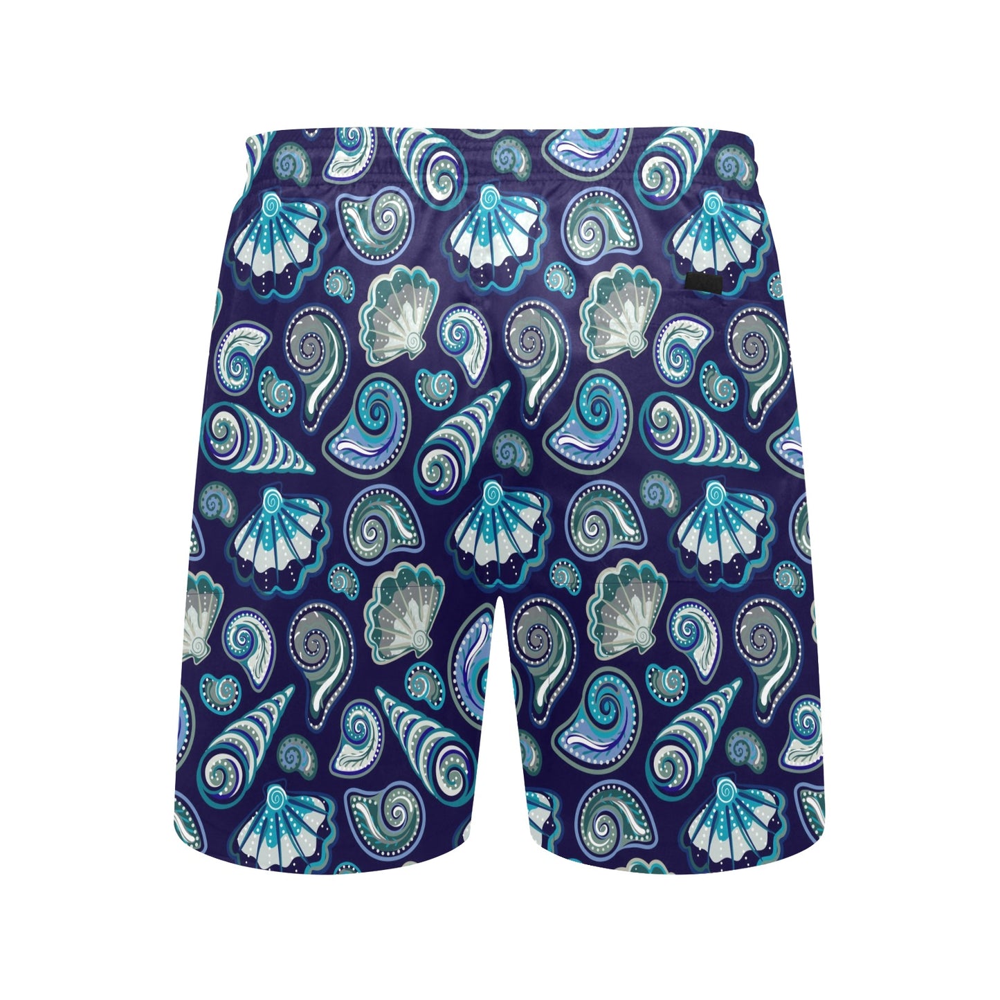 Beach Seashell Blue Print Men's Swim Trunks Beach Shorts