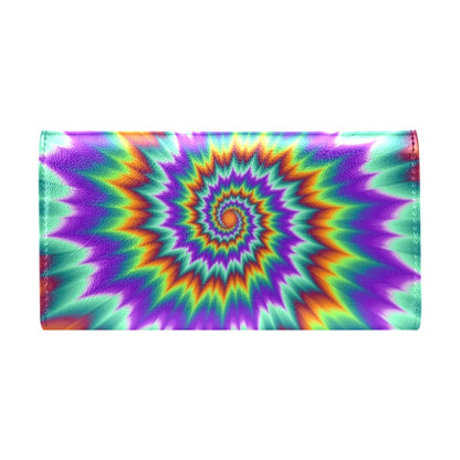 Optical illusion Pulsing fiery spirals Women's Trifold Wallet