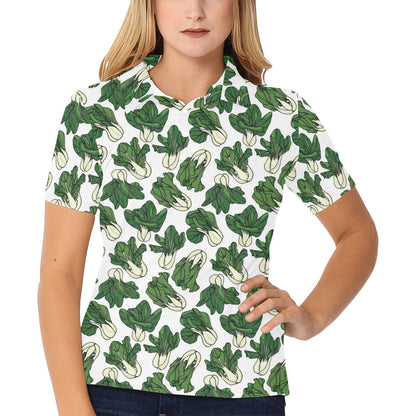 Bok Choy Pattern Print Design 02 Women's Polo Shirt