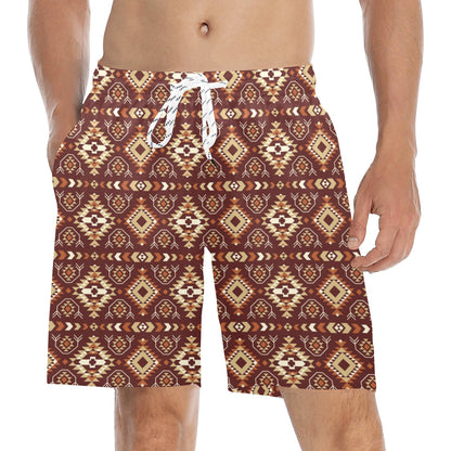 Navajo Native Color Print Pattern Men's Swim Trunks Beach Shorts