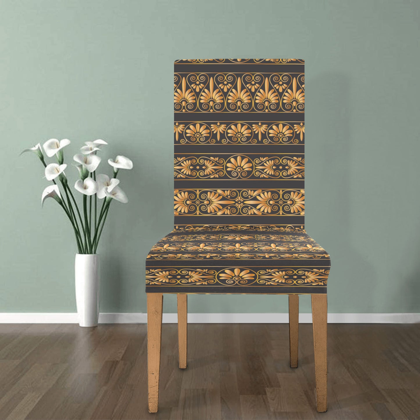 Ancient Greek Print Design LKS303 Dining Chair Slipcover