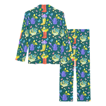 Gardening Pattern Print Design G08 Women's Long Pajama Set