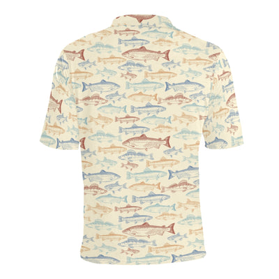 Salmon Fish Print Design LKS302 Men Polo Shirt