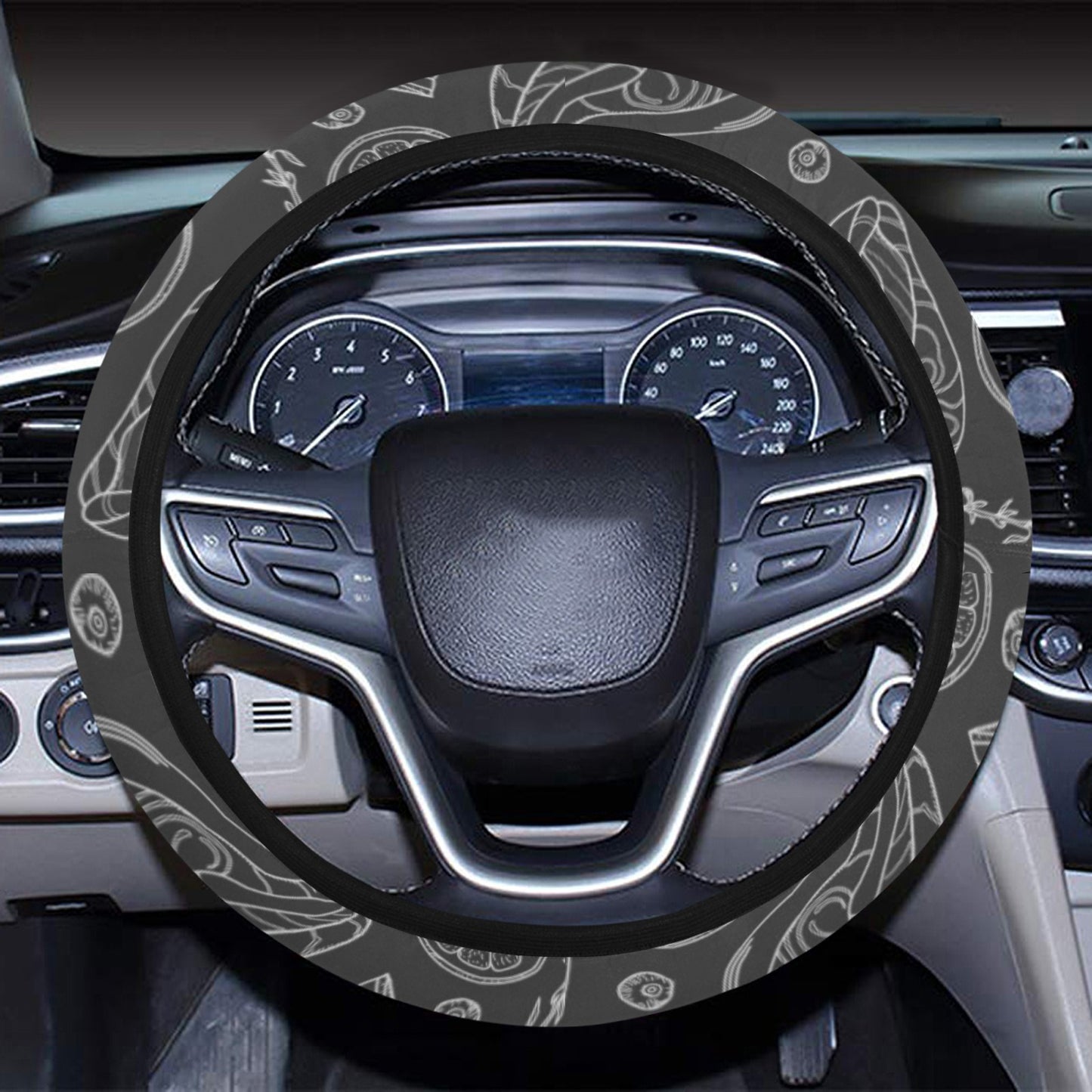 Steak Print Design LKS301 Steering Wheel Cover with Elastic Edge