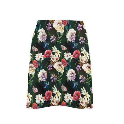 Summer Floral Print Design LKS303 17" Golf & Pickleball Skort with Pockets