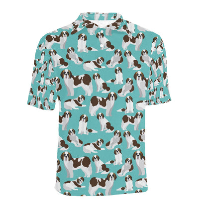 St Bernards Print Design LKS302 Men Polo Shirt