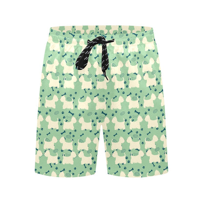 Scottish Terriers Print Design LKS302 Men's Swim Trunks Beach Shorts