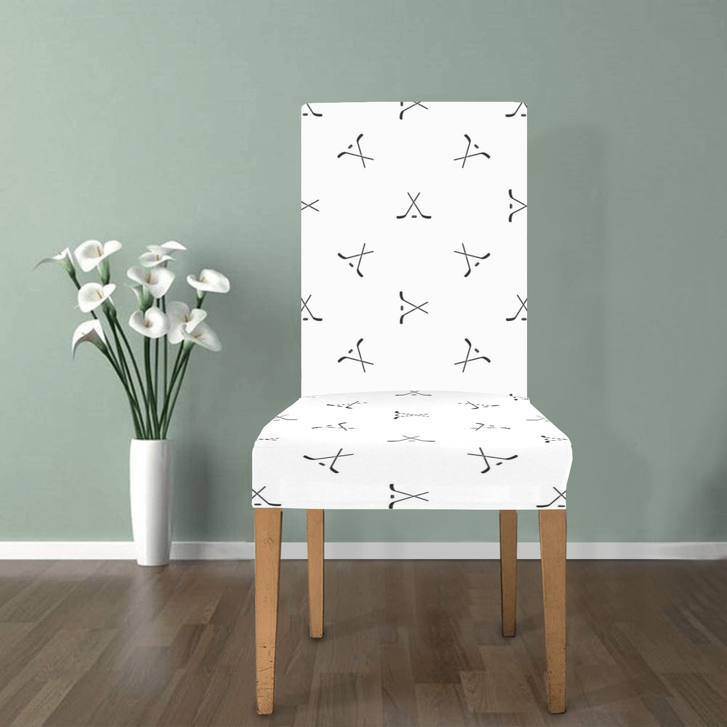 Hockey Print Design LKS304 Dining Chair Slipcover