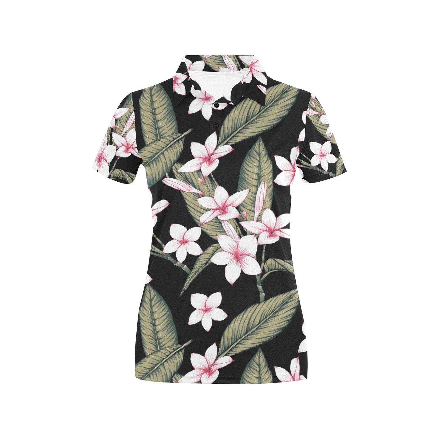 Plumeria Pattern Print Design PM021 Women's Polo Shirt