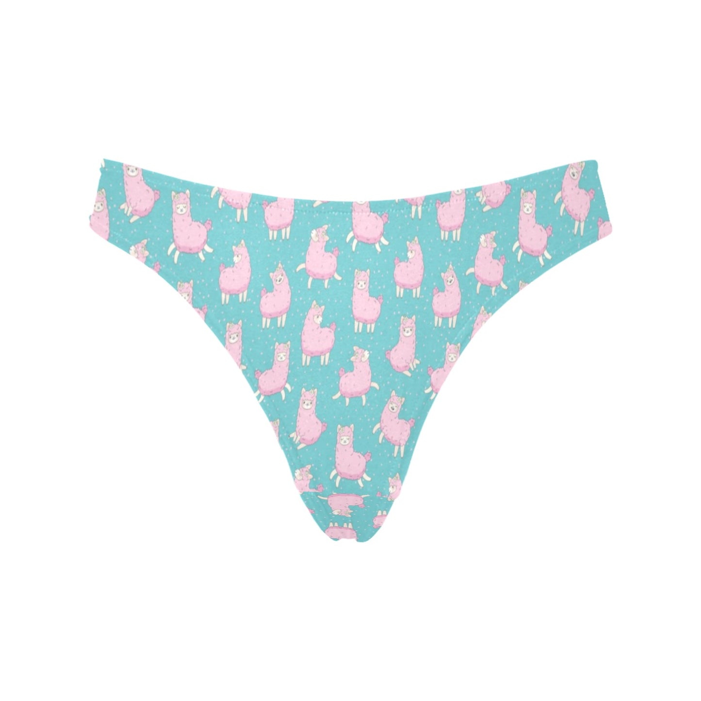 Alpaca Cartoon Design Themed Print Women's Thongs