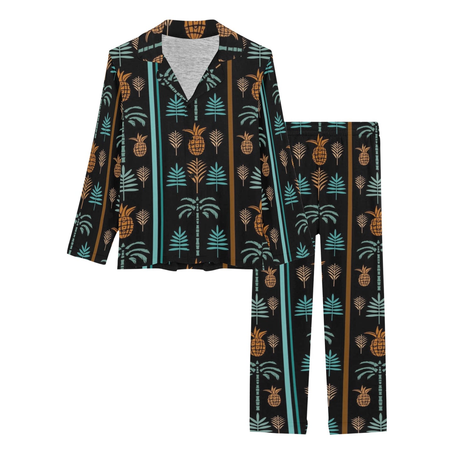 Hawaiian Themed Pattern Print Design H023 Women's Long Pajama Set
