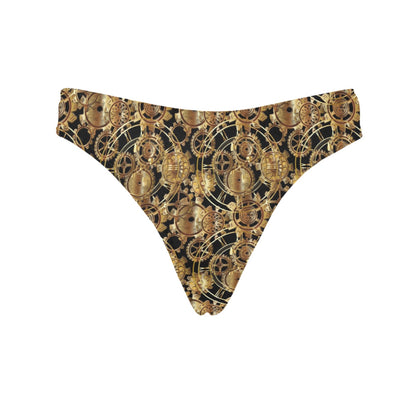 Steampunk Gear Design Themed Print Women's Thongs