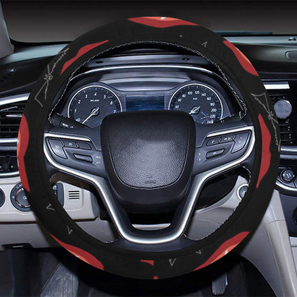 Vampire Lips Print Design LKS301 Steering Wheel Cover with Elastic Edge
