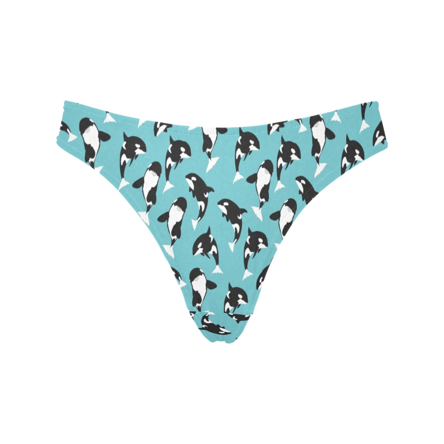 Whale Action Design Themed Print Women's Thongs