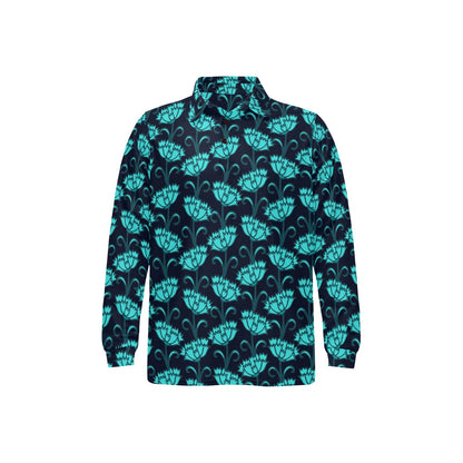 Carnations Pattern Print Design CN06 Long Sleeve Polo Shirt For Men's