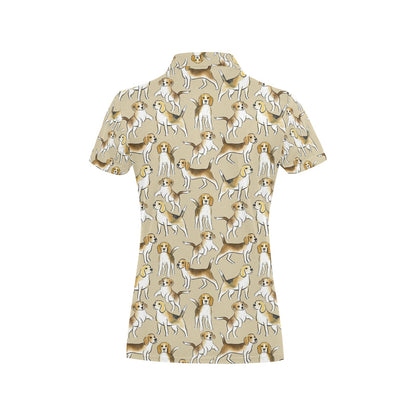 Beagle Pattern Print Design 04 Women's Polo Shirt