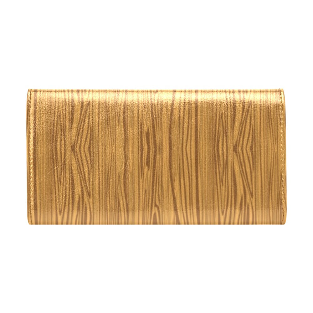 Wood Texture Print Design LKS301 Women's Trifold Wallet