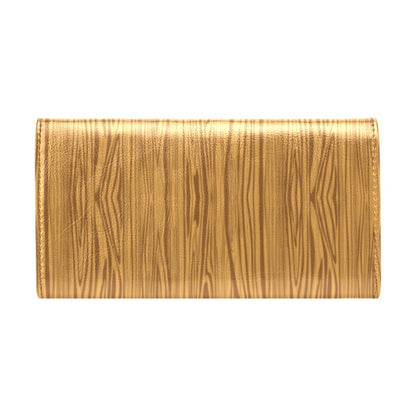 Wood Texture Print Design LKS301 Women's Trifold Wallet