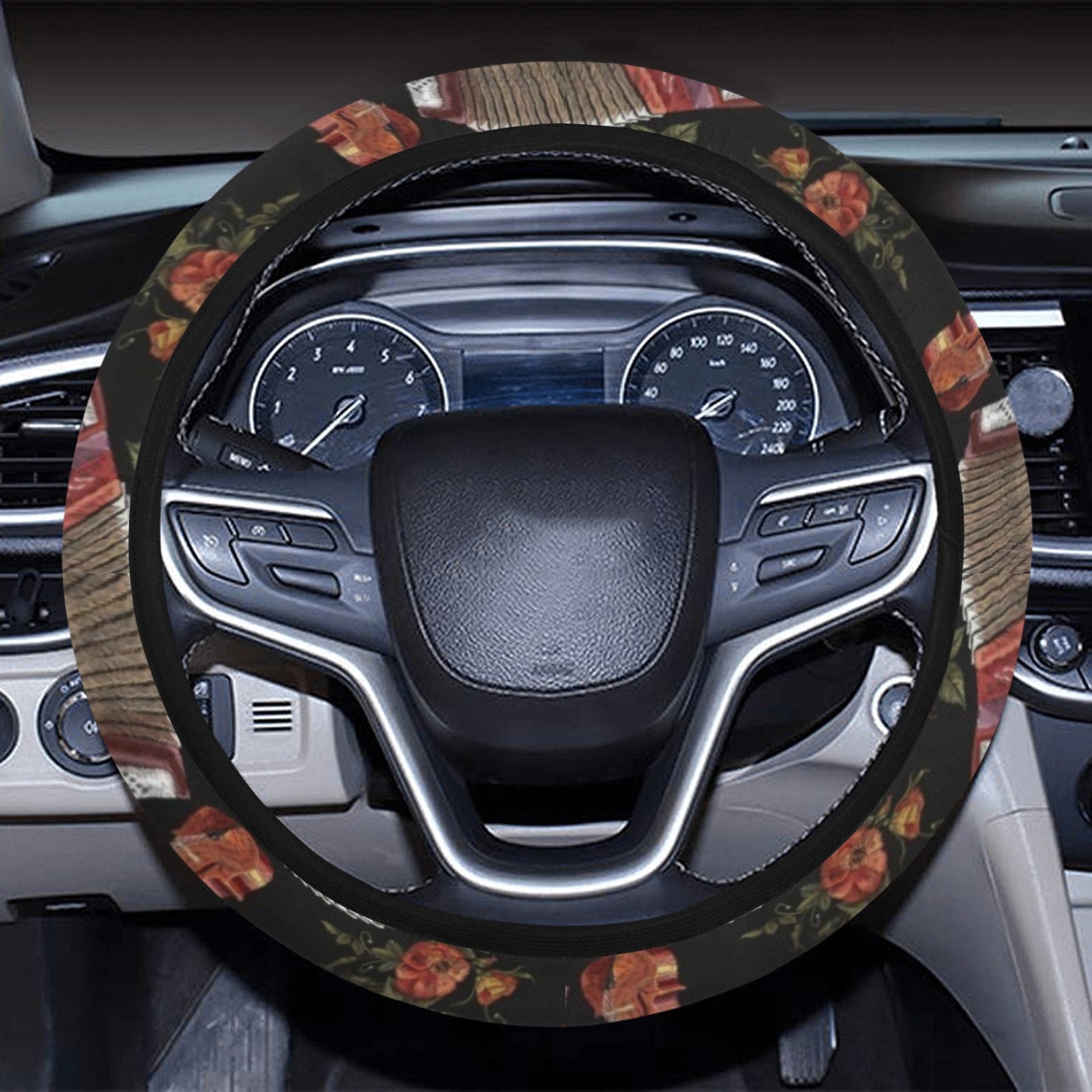 Accordion Print Design LKS403 Steering Wheel Cover with Elastic Edge