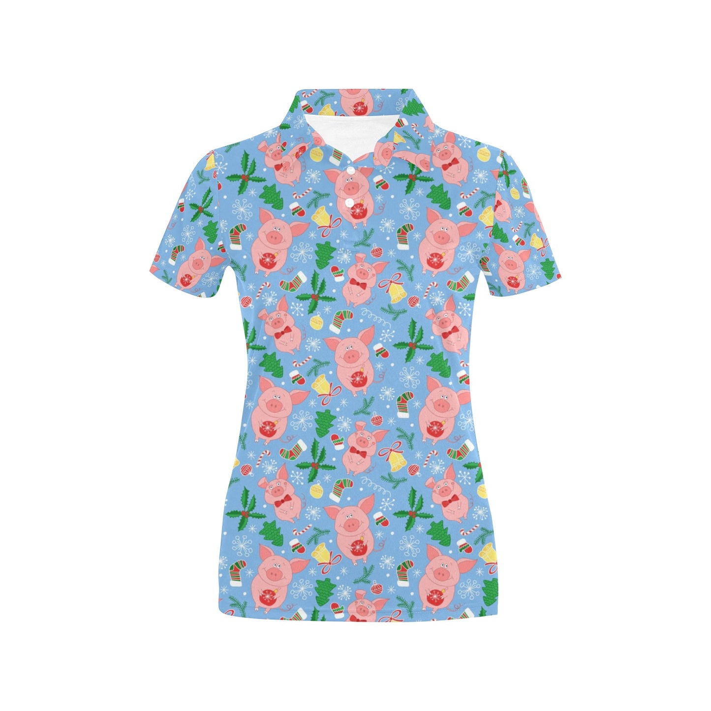 Pig Print Design LKS404 Women's Polo Shirt