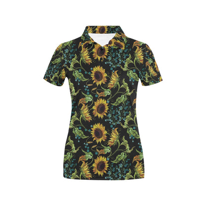 Sunflower Print Design LKS308 Women's Polo Shirt
