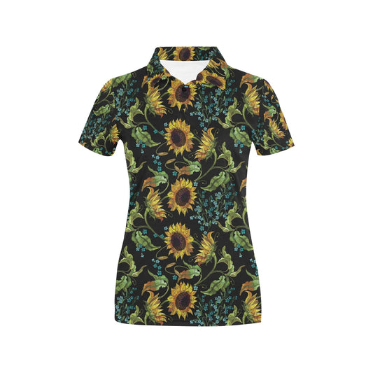 Sunflower Print Design LKS308 Women's Polo Shirt